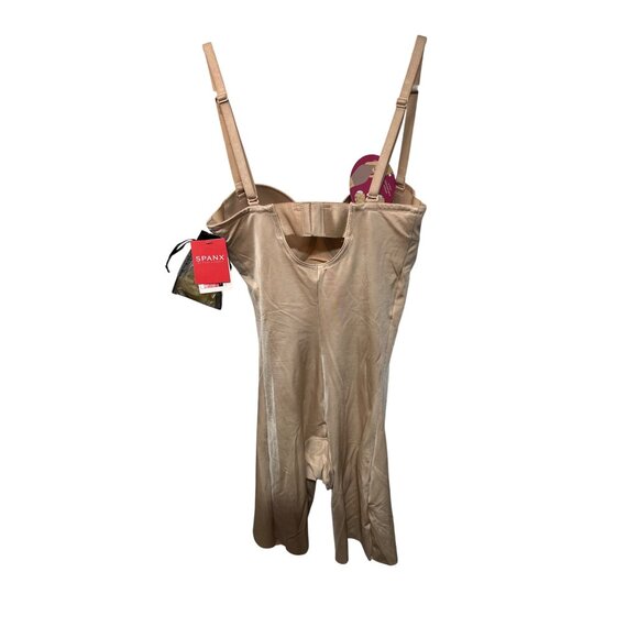 Suit Your Fancy Strapless Mid-Thigh Beige Bodysuit With Adjustable Straps By Spa - Picture 3 of 10